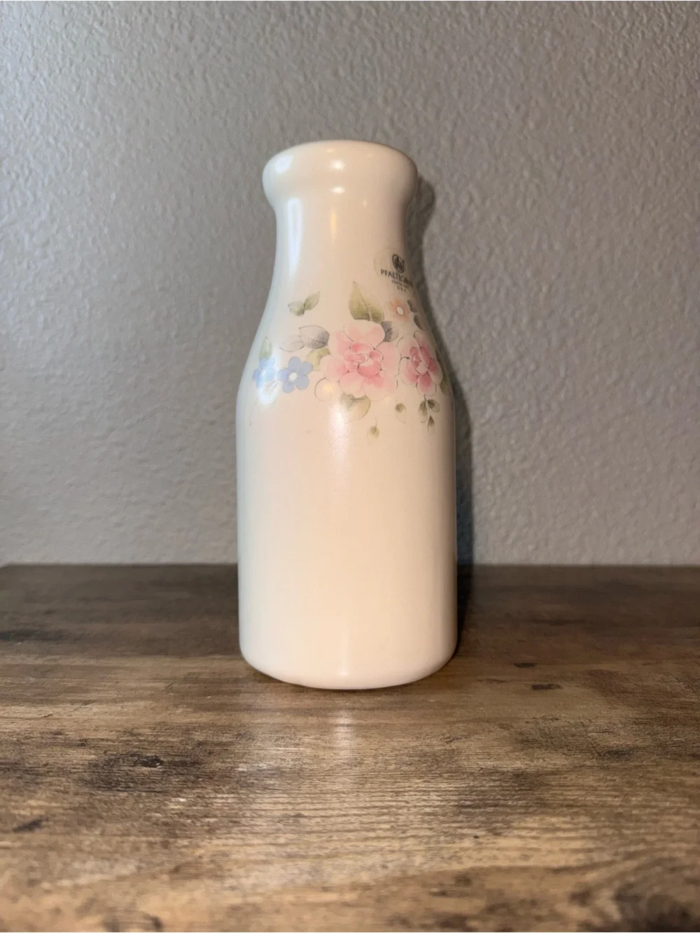 Vintage Pfaltzgraff USA Floral Milk Bottle Vase